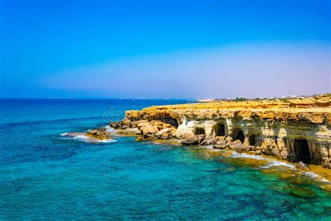 Sea Caves at Cape Greco in the South-eastern Cyprus Stock Image - Image of nature, rock: 206109161