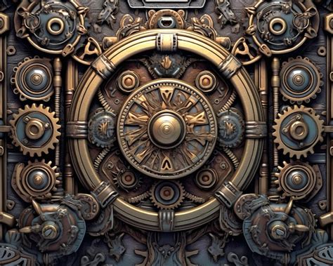 Premium AI Image | An image of a clock and gears in a steampunk style