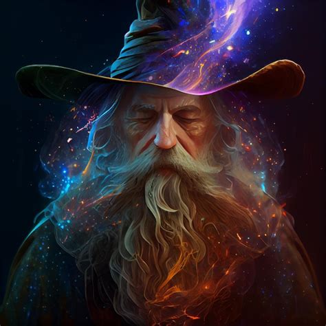 Premium Photo | Illustrated wizard with beard Generative AI