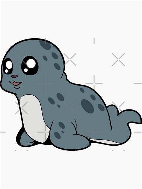 "Kawaii gray seal" Sticker for Sale by pixelbull | Redbubble