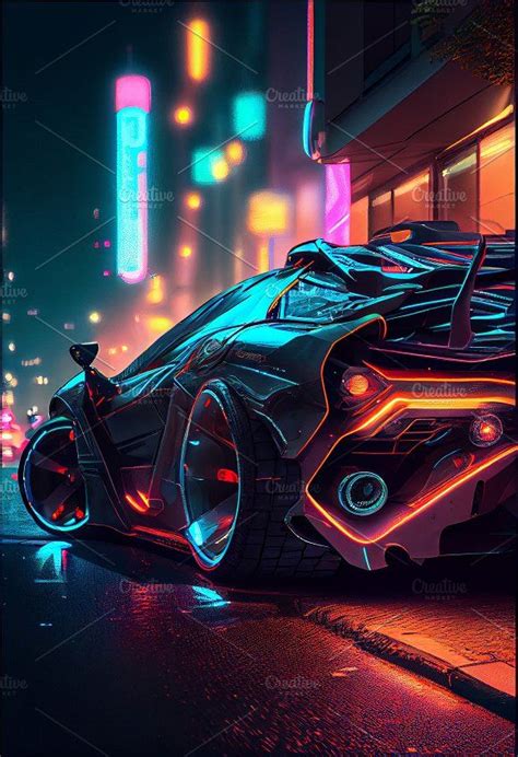 Sports cyberpunk futuristic car on a neon cyberpunk background in 2023 | Futuristic cars ...