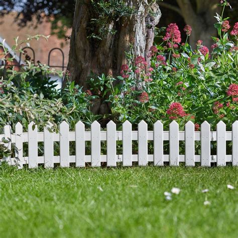 4 x Smart Garden White Picket Fence Path Border Lawn Plant Beds Edging | White picket fence ...