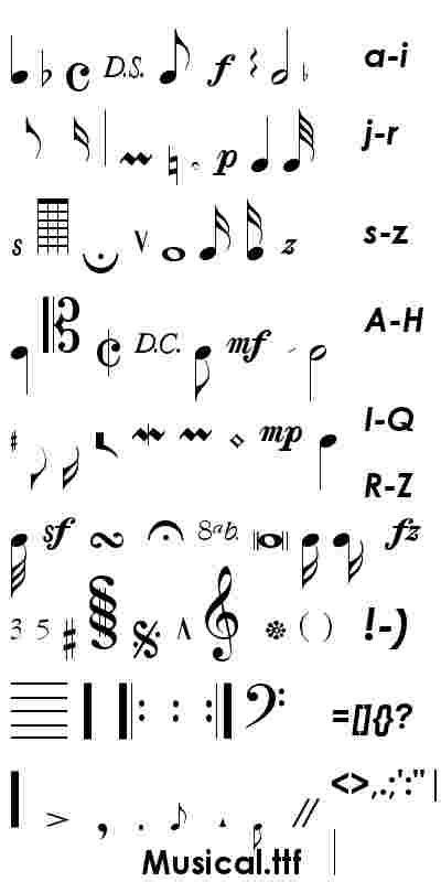 Music Symbols Fonts And Symbols Music Symbols Beautiful Fonts Symbols ...