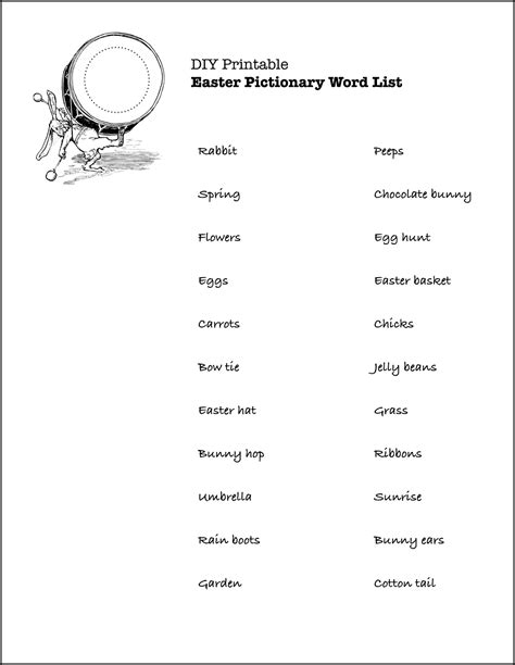 Printable Pictionary Words