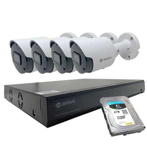 Ultra HD 16 Channel Security DVR Recorder With 4 4K Analog Outdoor Cameras, 4TB Hard Drive