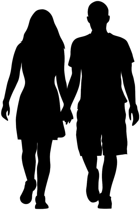 Couple Holding Hands Silhouette | Free vector silhouettes