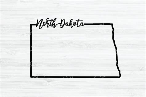 North Dakota Outline SVG. North Dakota Cursive Svg. North - Etsy