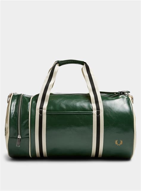 Fred Perry Two-tone Faux-leather Duffle Bag In Green | ModeSens