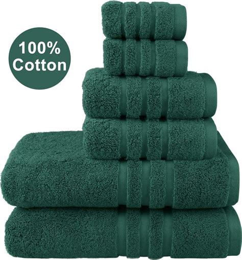 dark green bath towels