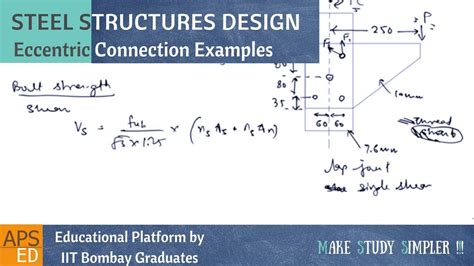 Eccentric Bolted Connection Design Solved Examples Part 1 | Design of Steel Structures - YouTube