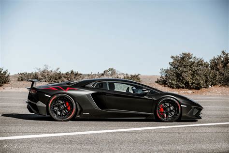 Lamborghini Aventador SV Black with Brixton Forged PF5 Duo Aftermarket Wheels Wheel | Wheel Front