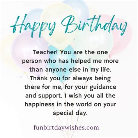 Birthday Wishes for Teacher