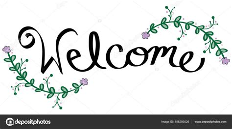 Welcome in calligraphy | Welcome Cursive Calligraphy Lettering — Stock ...