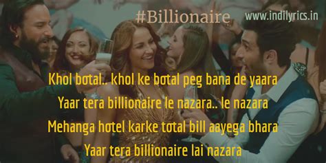 Yaar Tera Billionaire Le Nazara | Yo Yo Honey Singh | Full Song Lyrics with English Translation ...