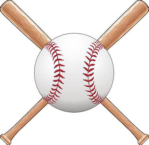 Softball Bats Crossed Clipart Row