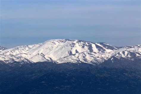 Snow Lies on Mount Hermon, a Mountain Range Located on the Border of ...