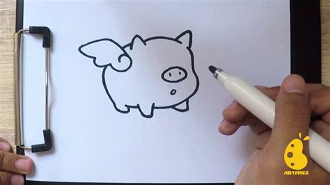 How to Draw flying pig - YouTube