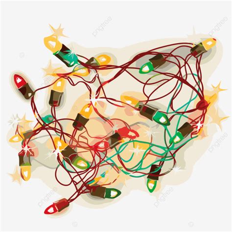 Tangled Christmas Lights Clipart Christmas Lights Illustration With Lights On A White Background ...