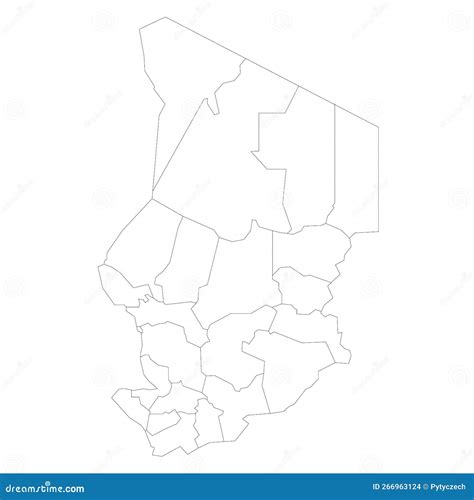 Chad Political Map Of Administrative Divisions Stock Photo ...