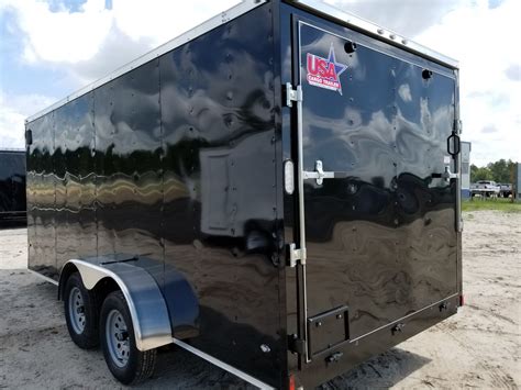 Enclosed Trailer 7x16 Black (ad 90) - USA Cargo Trailer