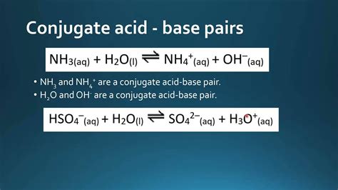 8.1.3 Deduce the formula of the conjugate acid (or base) of any Brønsted--Lowry base (or acid ...