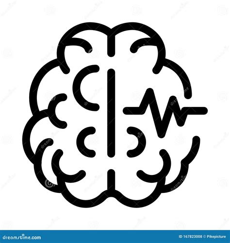 Brain Impulse Icon Vector Outline Illustration Stock Vector ...