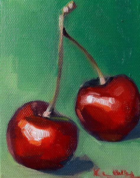 Oil study of bright little cherries : r/painting