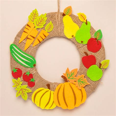 Harvest Wreath | Baker Ross | Erntedankfest basteln, Basteln herbst dekoration, Basteln herbst