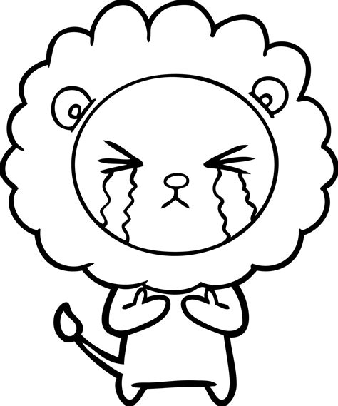 cartoon crying lion 12400246 Vector Art at Vecteezy