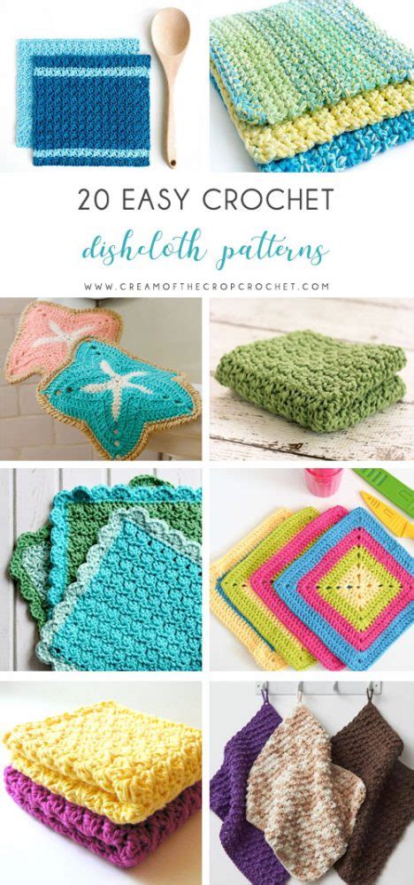 20 Easy Crochet Dishcloth Patterns - Cream Of The Crop Crochet