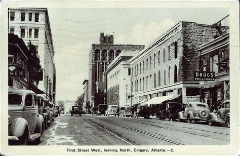 Postcard 5679: Alberta News Ltd, First Street west, looking North, Calgary, Alberta. (c1937 ...