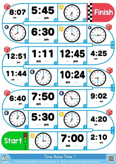 Telling The Time - ESL Board Game (Relojes analógicos y digitales ...