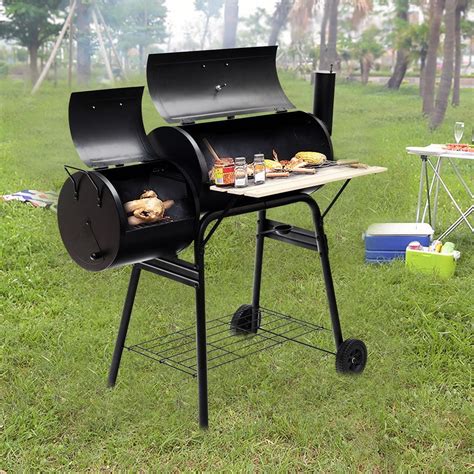 Outdoor BBQ Grill Barbecue Pit Patio Cooker Black - Walmart.com