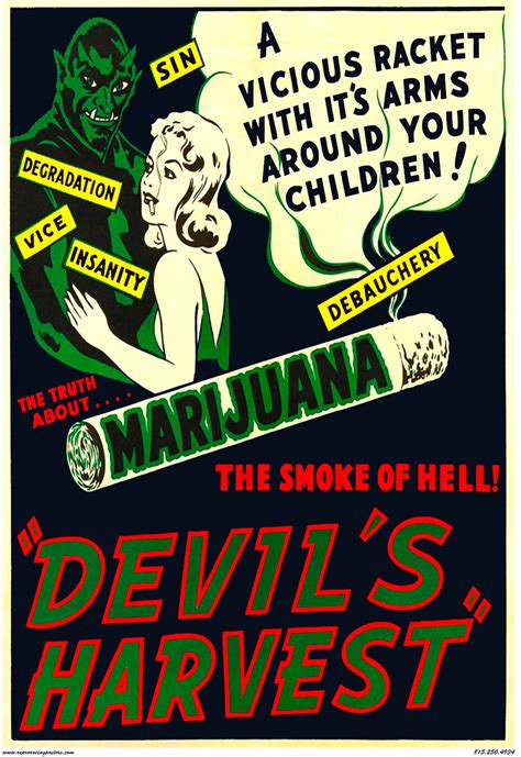 Vintage Reproduction Poster Devils Harvest Marijuana - Etsy