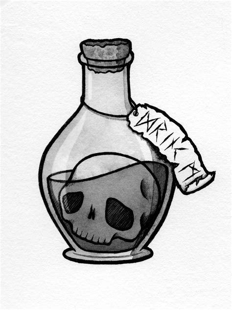 Drink Me (Inktober Day 1) : r/drawing