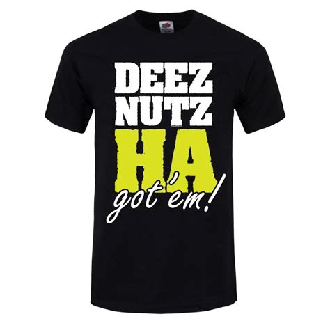 Deez Nuts Men's Black T shirt New Arrival Male Tees Casual Boy T Shirt Tops Discounts Mens 2018 ...