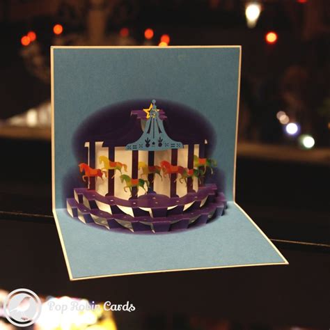 Merry-Go-Round Handmade 3D Pop-Up Card | Pop Robin Cards UK | 3D Pop Up ...