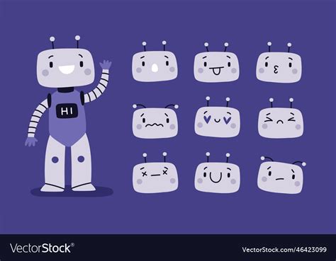 Robot emotions emotional android avatars kids Vector Image