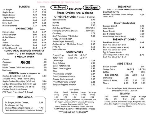 Online Menu of Mr. Burger Restaurant, Abilene, Texas, 79606 - Zmenu