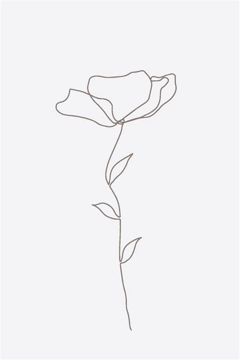 Flower Abstract Line Art Print, Minimalist Art Print (Digital Print) — Minimal...#abstract #art ...