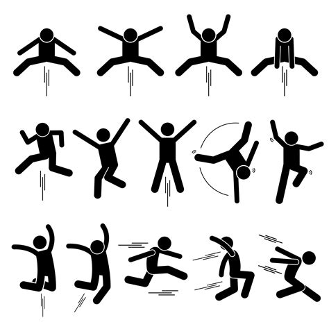 Basic Human Stick Figures Action Postures Poses Simple Black | Etsy