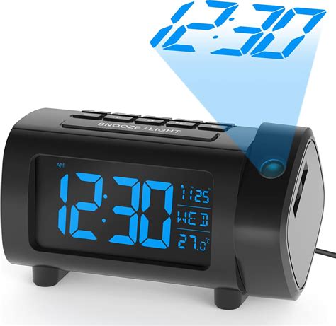 Amazon.com: LIORQUE Projection Alarm Clock for Bedroom, Radio Alarm ...