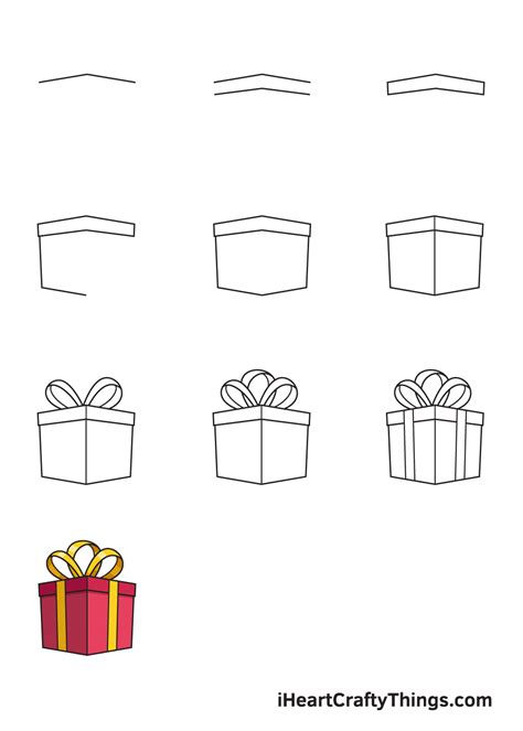 Present Drawing - How To Draw A Present Step By Step