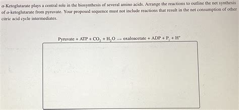 Solved α-Ketoglutarate plays a central role in the | Chegg.com