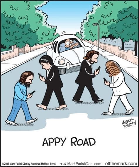 Cartoon parody of the Beatles' Abbey Road album, reimagined for 2018 : r/parody