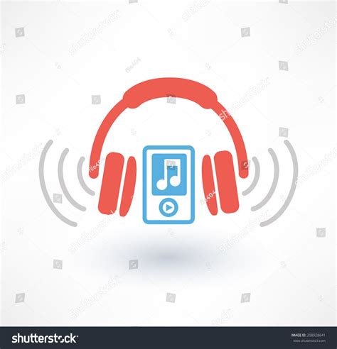 Listening To Music Icon Vector - 208928641 : Shutterstock