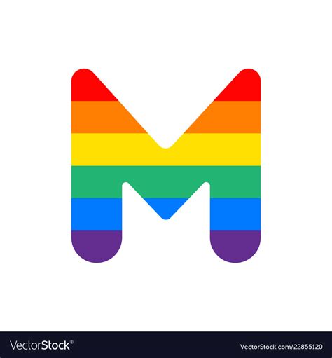 Logo letter m rainbow Royalty Free Vector Image