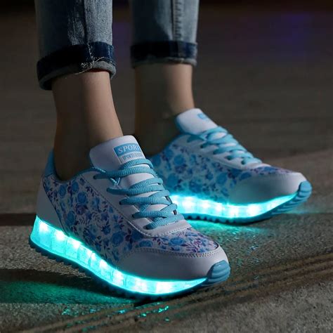 2016 High Quality Ladies Led Shoes Woman Fashion Light Up Women Casual Shoes 7 Colors Outdoor ...