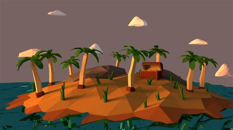 Low poly island. : blender