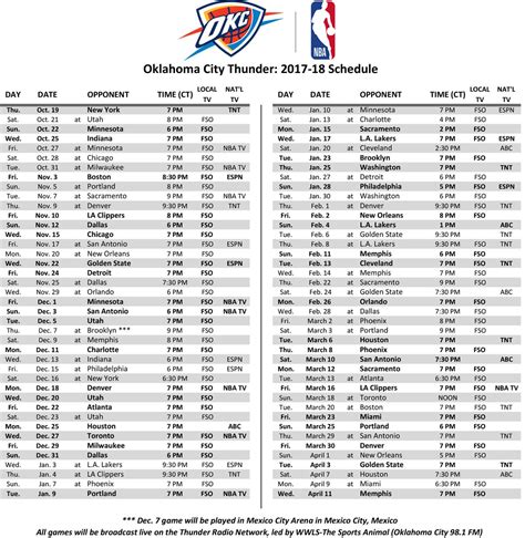 Okc Thunder Printable Schedule - prntbl.concejomunicipaldechinu.gov.co